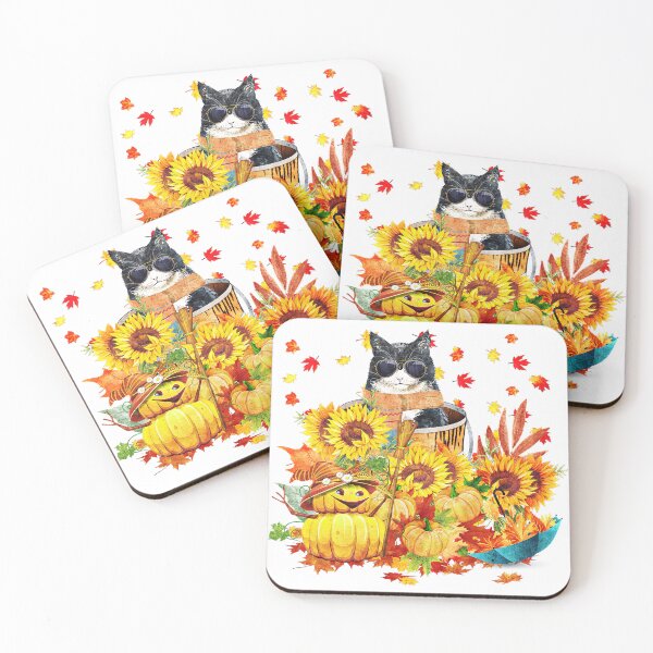 Item preview, Cute fall kitty and pumpkin designed and sold by ibelieveimages.
