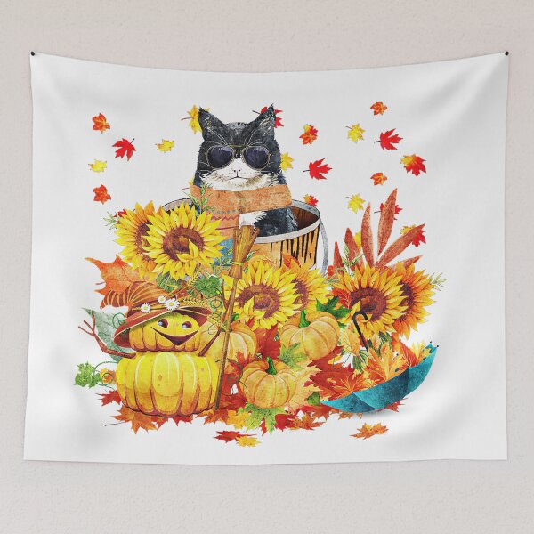 Item preview, Cute fall kitty and pumpkin designed and sold by ibelieveimages.