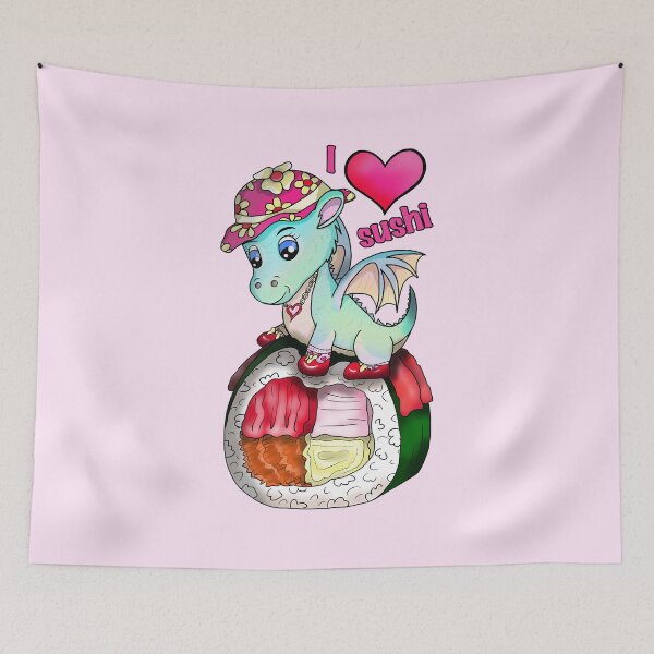 Item preview, kawaii sushi pretty dragon roll designed and sold by CuisineCat.