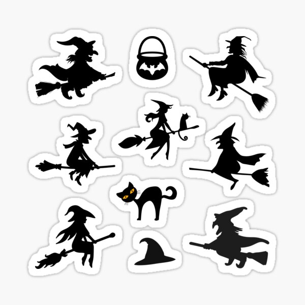 Item preview, Halloween Witch Silhouette Pack｜Halloween designed and sold by ConfusedHamster.