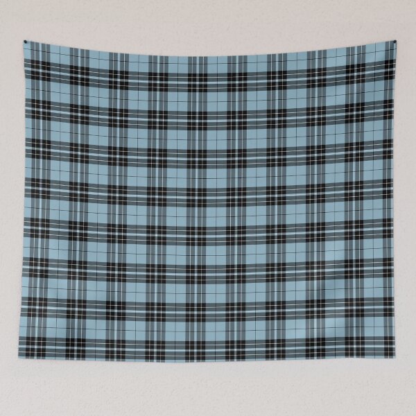 Item preview, Plaid Tartan Powder Blue Black White Twill designed and sold by LoreliDesigns.