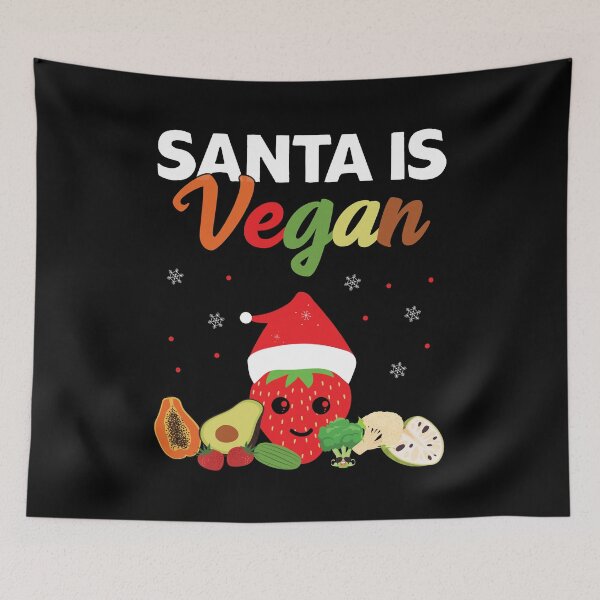 Artikelvorschau, Santa Is Vegan, Vegan Live, Frohe Weihnachten Veganer und Vegatarier entworfen und verkauft von Shirtflyer.
