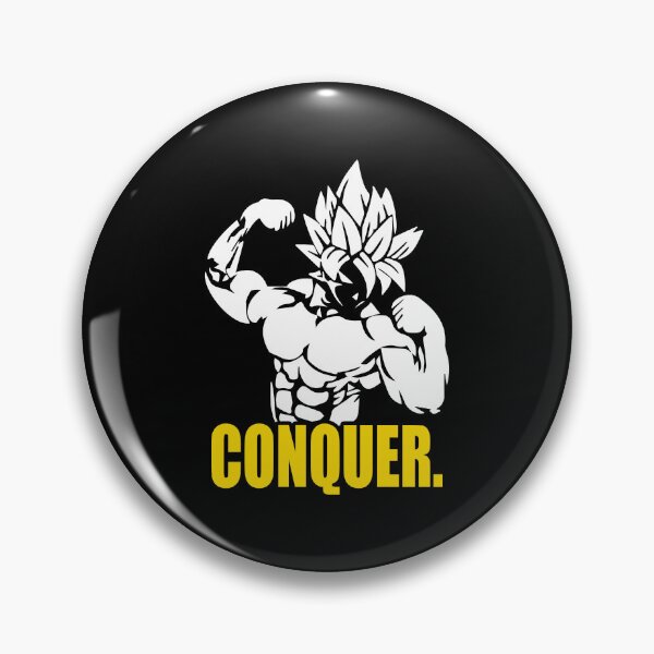 Item preview, CONQUER, Anime Gym Motivation - Dragon Ball - Super Saiyan designed and sold by veggieflex.