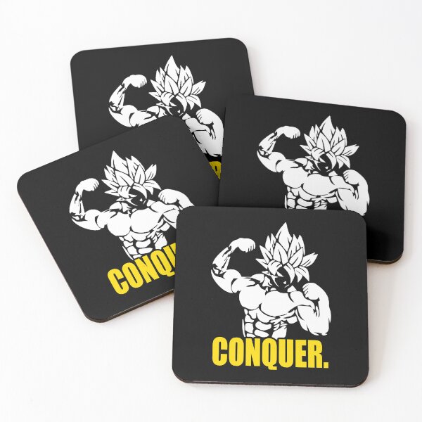 Item preview, CONQUER, Anime Gym Motivation - Dragon Ball - Super Saiyan designed and sold by veggieflex.