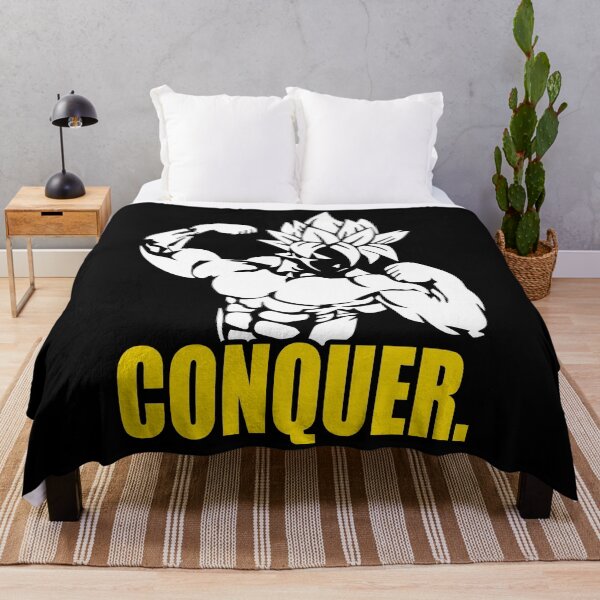 Item preview, CONQUER, Anime Gym Motivation - Dragon Ball - Super Saiyan designed and sold by veggieflex.