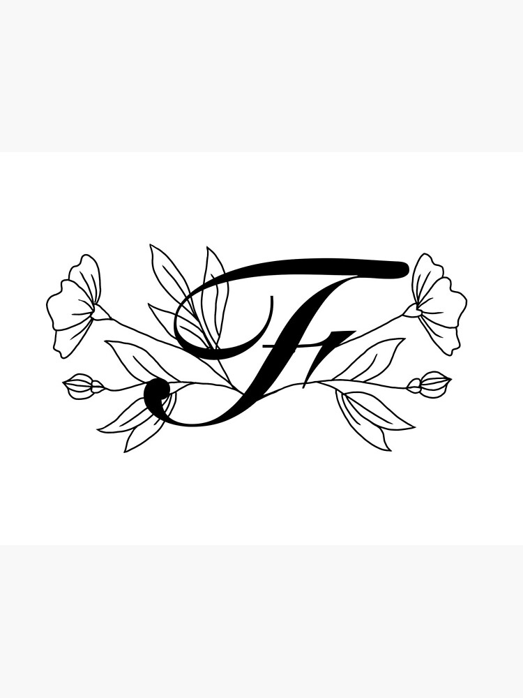  GRAPHICS & MORE Letter F Floral Monogram Initial Purse