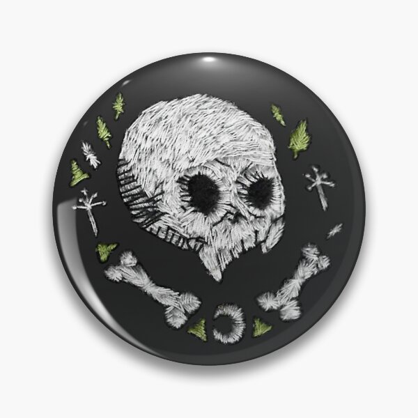 Item preview, Embroidered skull with bones and leaves designed and sold by Charlie Knight.