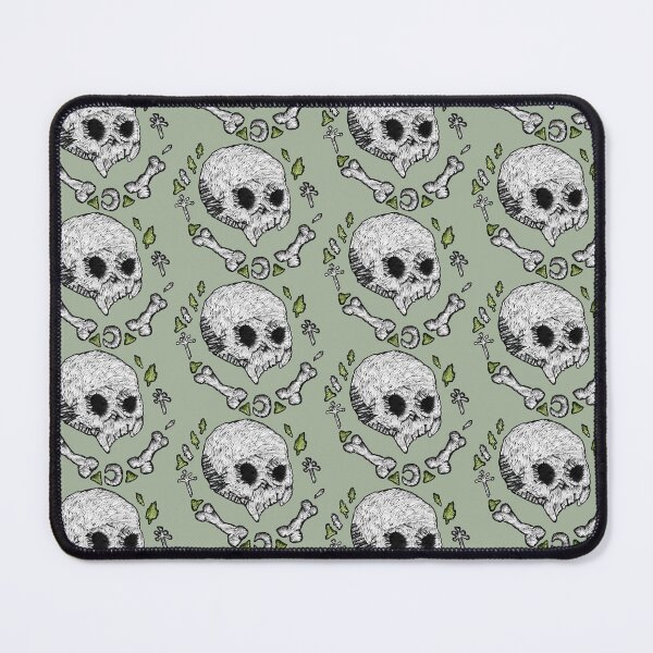 Item preview, Embroidered skull with bones and leaves designed and sold by Charlie Knight.