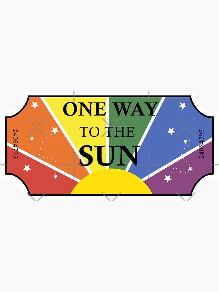 "One way ticket to the sun rainbow colors" Sticker for Sale by galaxC