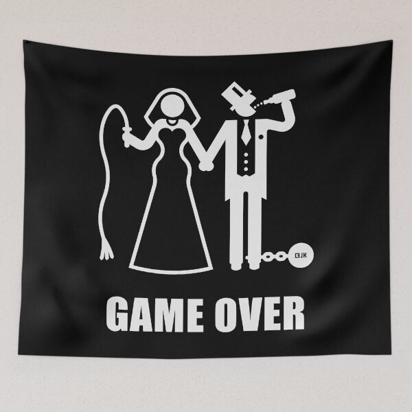 Item preview, Game Over (Whip / Beer / Newlyweds / White) designed and sold by MrFaulbaum.