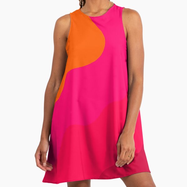 pink and orange dresses Rosetta Dress - Fuchsia/Orange