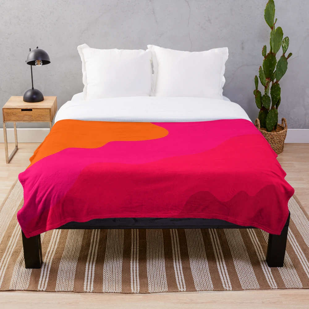 Hot Pink to Orange Throw Blanket for Sale by KennyLucky Redbubble