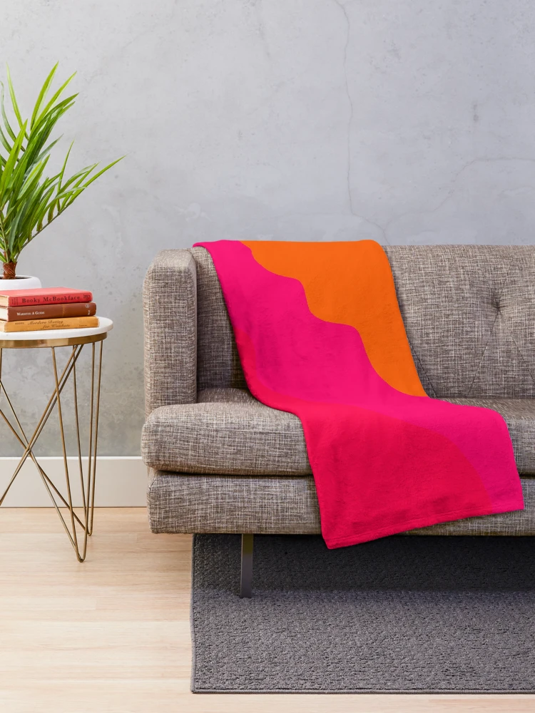 Pink orange throw sale