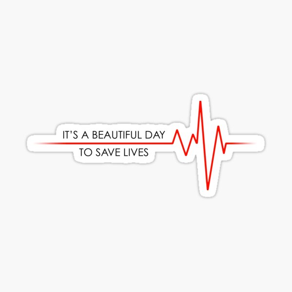 Beautiful Day to Save Lives Sticker