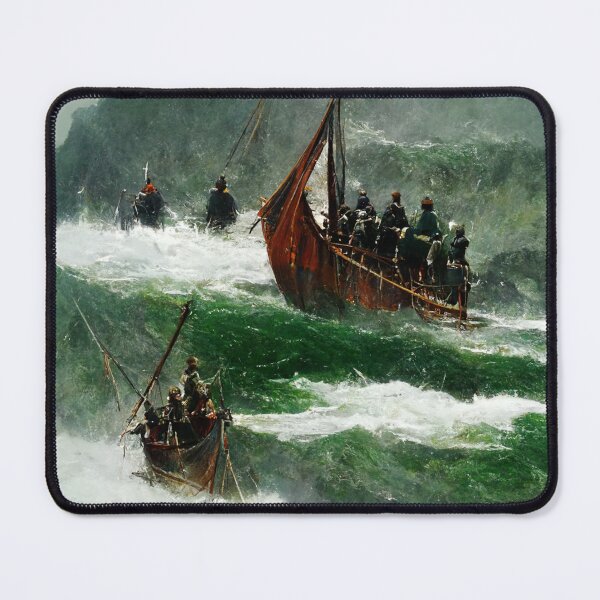 Item preview, Longboat With Warriors designed and sold by shokA Design.