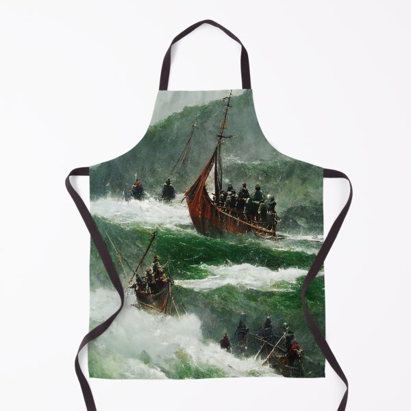 Item preview, Longboat With Warriors designed and sold by shokA Design.