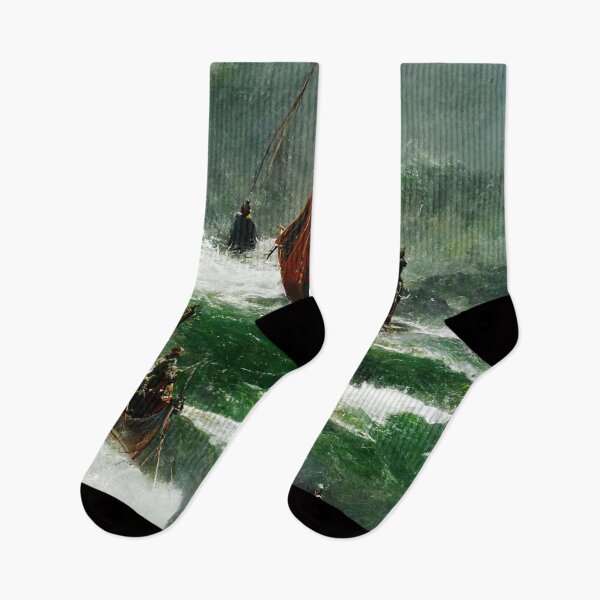 Item preview, Longboat With Warriors designed and sold by shokA Design.