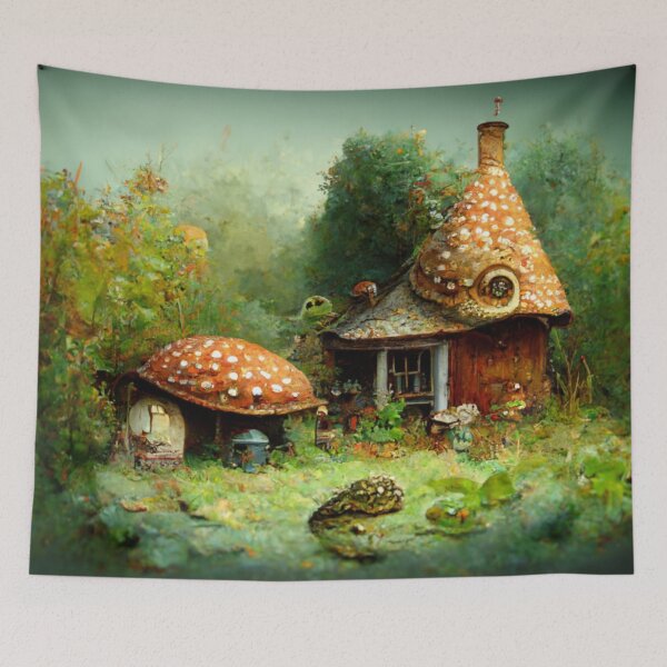 Item preview, Cottage Core Mushroom Hut designed and sold by 3DPerfectPrints.