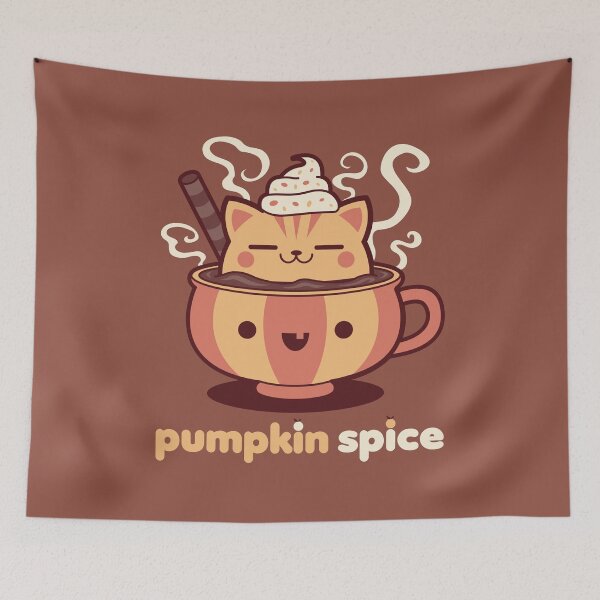 Item preview, Pumpkin Spice Kawaii Kitty designed and sold by Kappacino Creations.