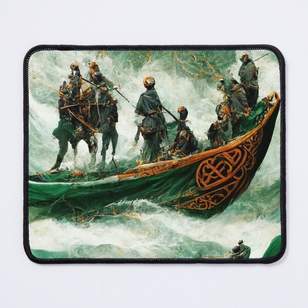 Item preview, Longboat With Warriors designed and sold by shokA Design.