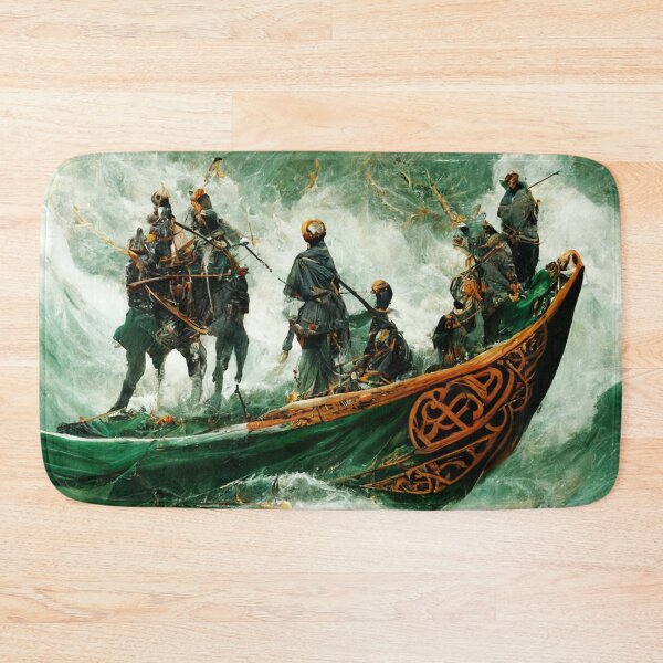 Item preview, Longboat With Warriors designed and sold by shokA Design.