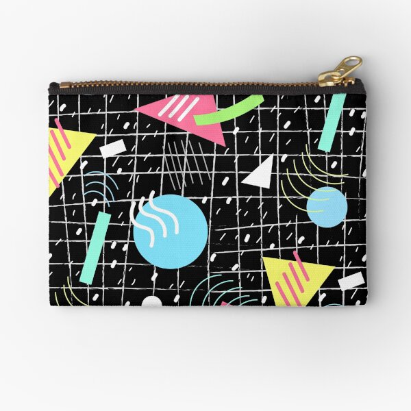 Memphis Style Vibes (Dark) Zipper Pouch