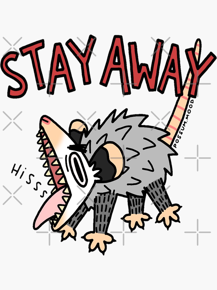 Thumbnail 3 of 3, Sticker, Stay Away designed and sold by possum-mood.