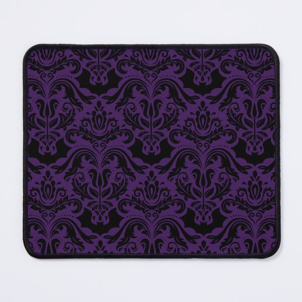 Dark Purple Bat Damask Mouse Pad