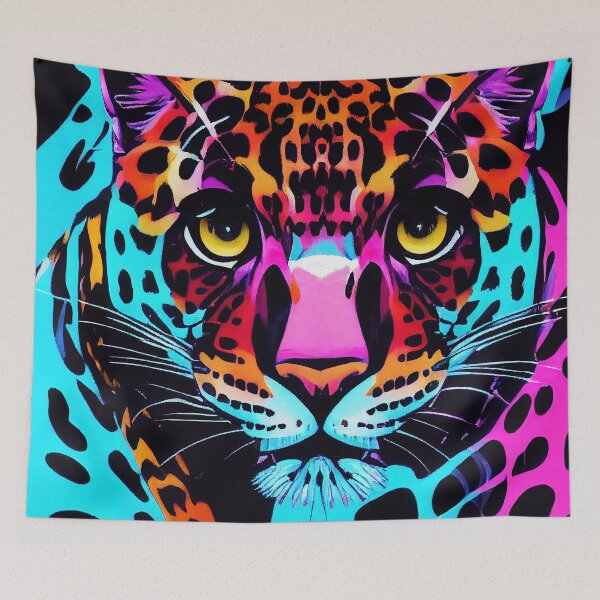 Item preview, Leopard, popart, synthwave , colorfull designed and sold by PeanutArtCorner.
