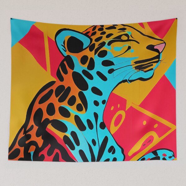 Item preview, Leopard, popart, synthwave , colorfull designed and sold by PeanutArtCorner.