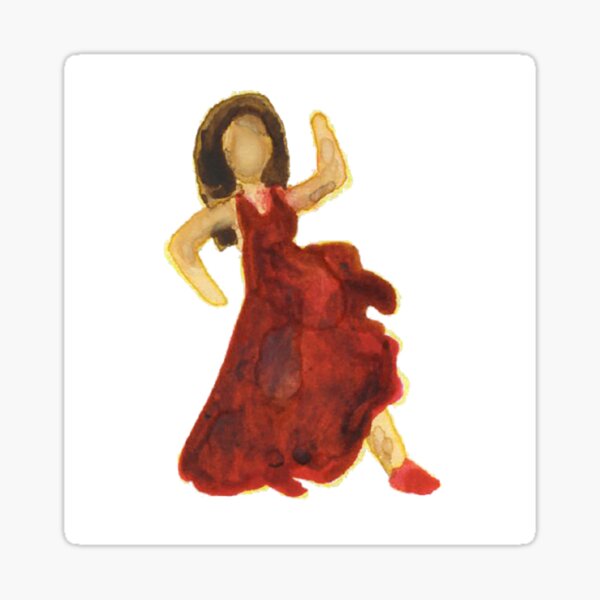 "Dancing Girl Watercolor Emoji" Sticker for Sale by UniversalError