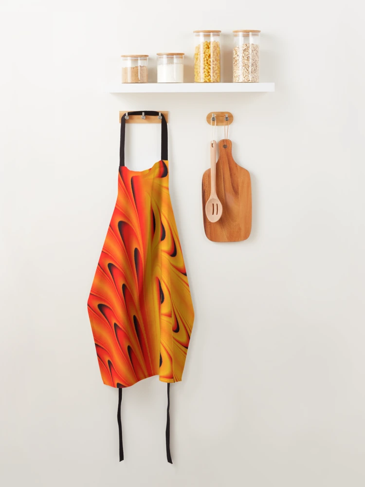 Thumbnail 4 of 6, Apron, Orange Ripple designed and sold by TiltedCode.