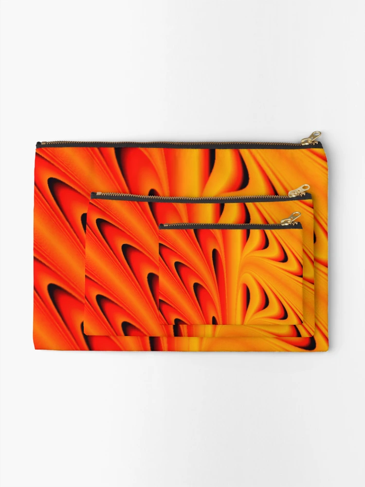 Thumbnail 2 of 4, Zipper Pouch, Orange Ripple designed and sold by TiltedCode.