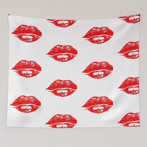Item preview, red lips poster vintage lipstick print design  designed and sold by Nnone.