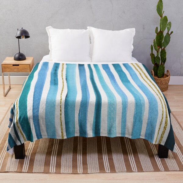 Item preview, Modern Watercolor Striped Pattern - Blue Tone & Glitter Stripes designed and sold by AmandaAngela.