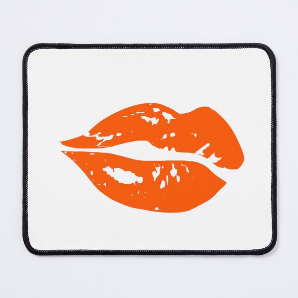 Item preview, poster art print of full plump orange lips designed and sold by Nnone.