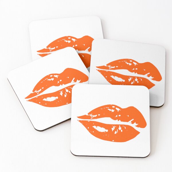 Item preview, poster art print of full plump orange lips designed and sold by Nnone.