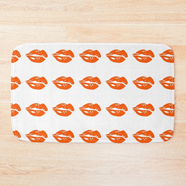 Item preview, poster art print of full plump orange lips designed and sold by Nnone.