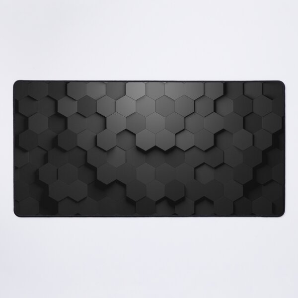 Aperçu de l'œuvre Nids d'abeilles hexagones noirs décalés motif de fond abstrait mosaïque créée et vendue par UDDesign.