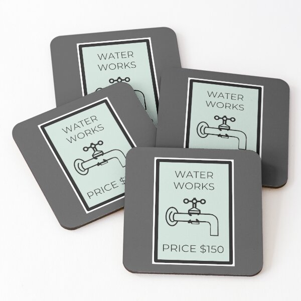 Item preview, Water Works Monopoly utilities card designed and sold by RstyBcktWkshp.
