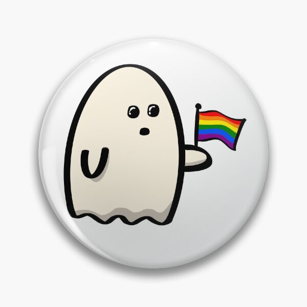 Item preview, Rainbow Pride Halloween Ghost designed and sold by CJ Vanderbeek.