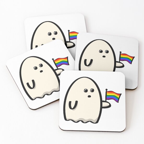 Item preview, Rainbow Pride Halloween Ghost designed and sold by CJ Vanderbeek.
