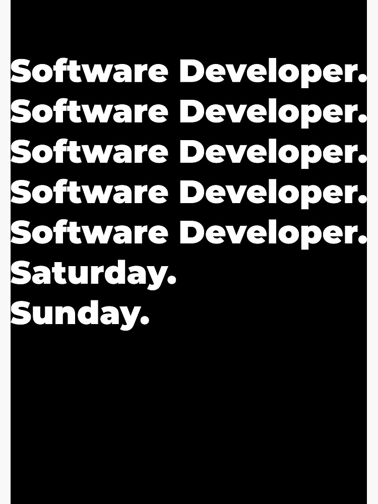 Disover Software Developer saturday and sunday Premium Matte Vertical Poster