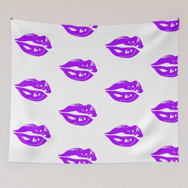 Item preview, purple lips poster vintage lipstick print design  designed and sold by Nnone.