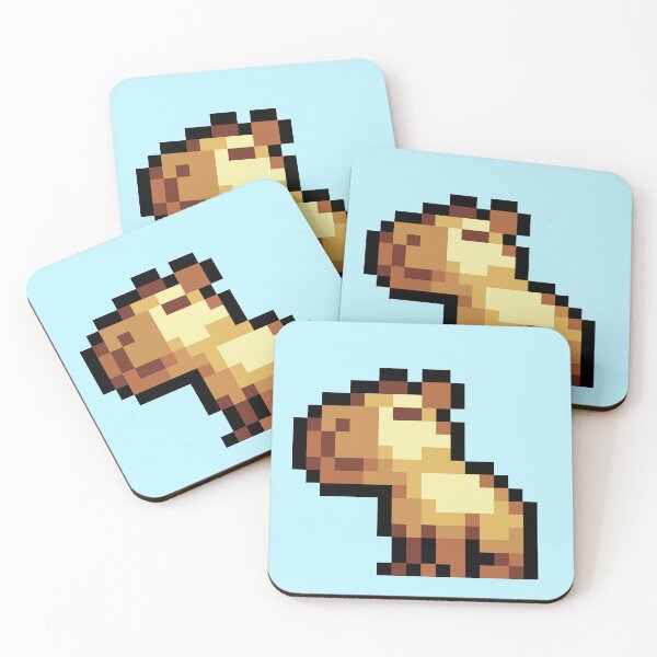 Item preview, Smol Pixel Capybara - Gold designed and sold by Tofu's Pixel Art Store.