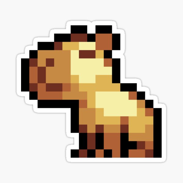 Smol Pixel Capybara Sticker for Sale by TofuPixel