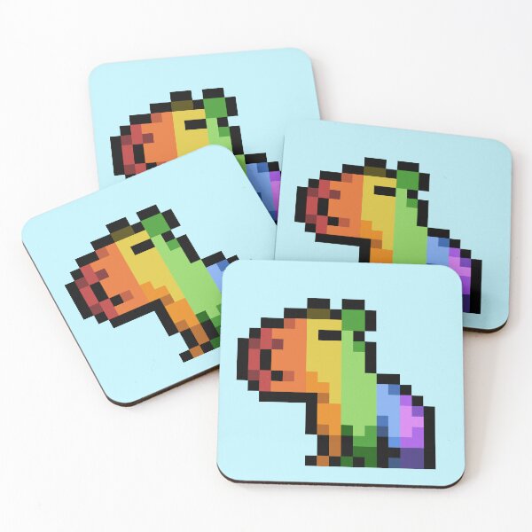 Item preview, Smol Pixel Capybara - Rainbow designed and sold by Tofu's Pixel Art Store.