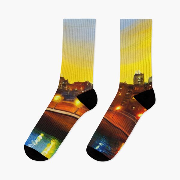 Item preview, City with river in the evening designed and sold by lauprizan.