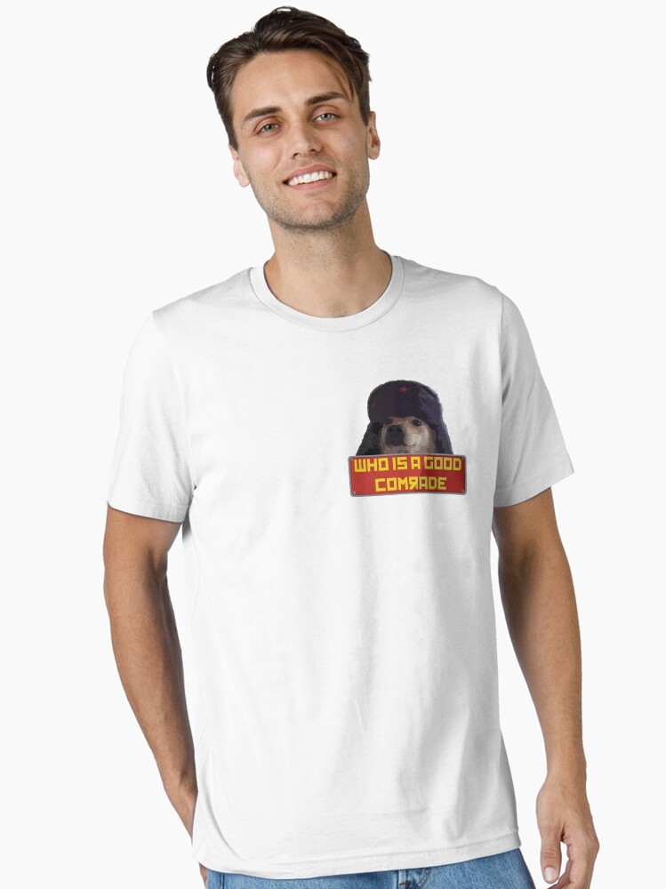 Imagen 1 de 7, Camiseta esencial con la obra ¿Quién es un buen camarada?, diseñada y vendida por acousticdolphin.