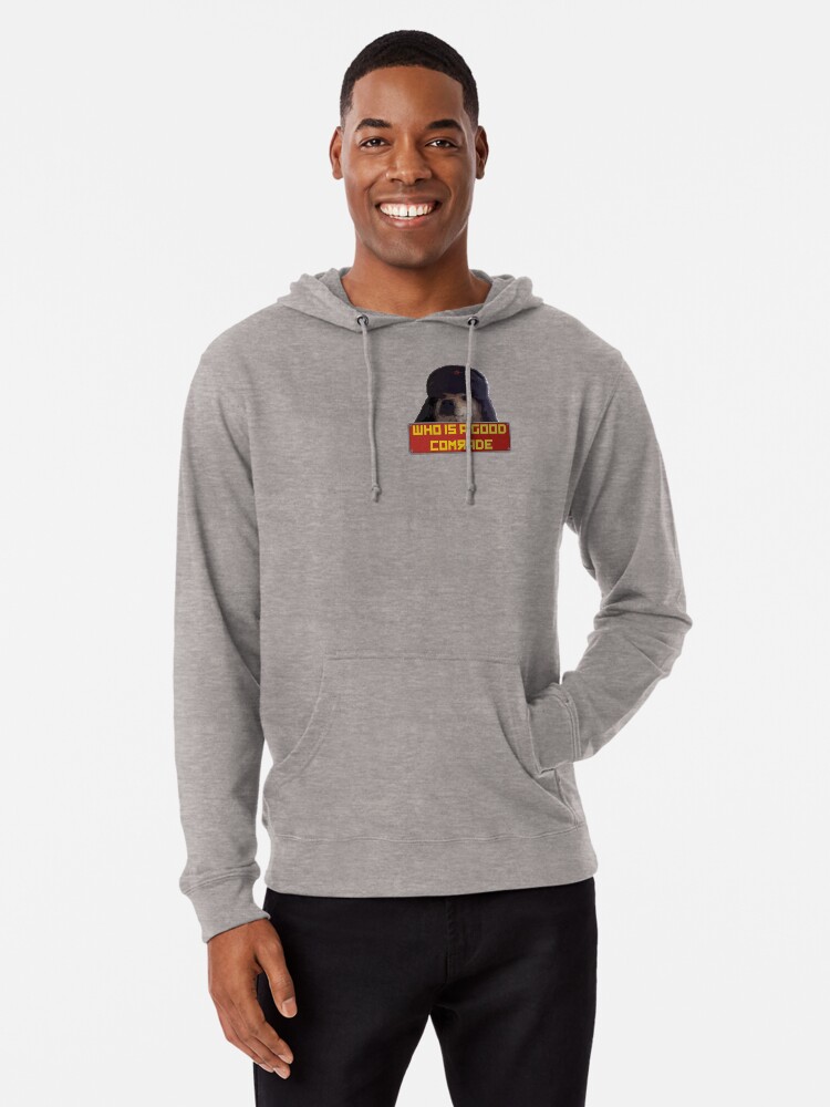 Imagen 1 de 5, Sudadera ligera con capucha con la obra ¿Quién es un buen camarada?, diseñada y vendida por acousticdolphin.
